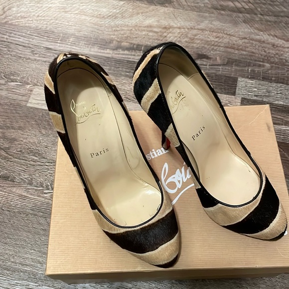 Christian Louboutin Feticha 120 Pony Zibrown. Size 39. Good condition. See pics. - Picture 2 of 9